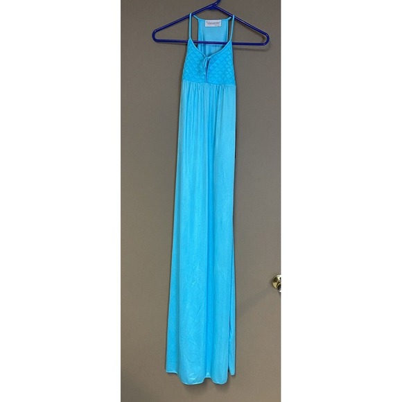 Vintage Vassarette Full‎ Length Nightgown T-back Teal Size Medium NWT - Picture 1 of 7